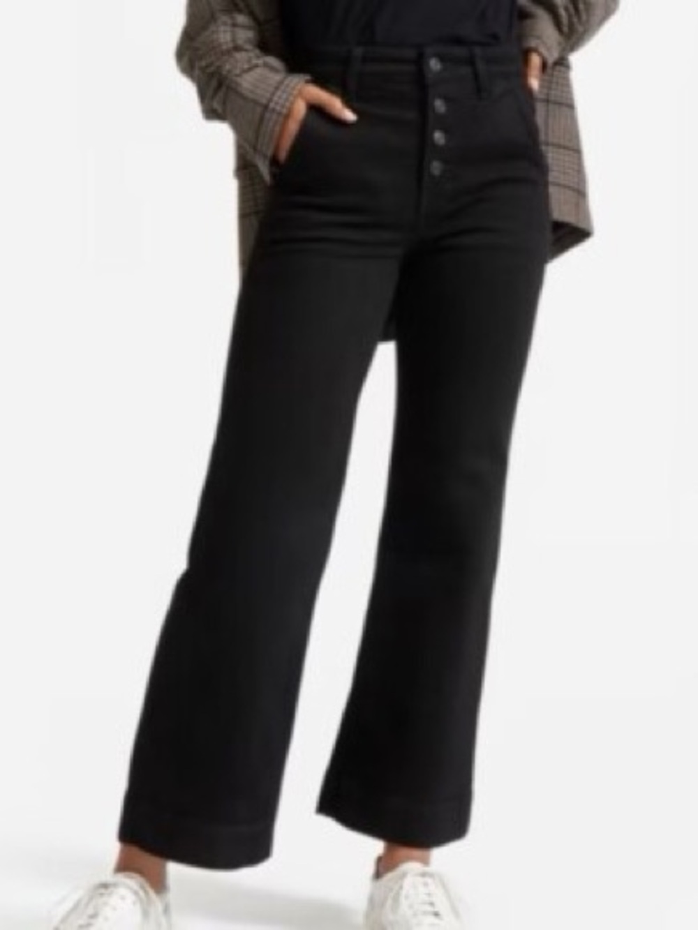 (NWT) Everlane Black High-Rise Wide-Leg Jeans - 27